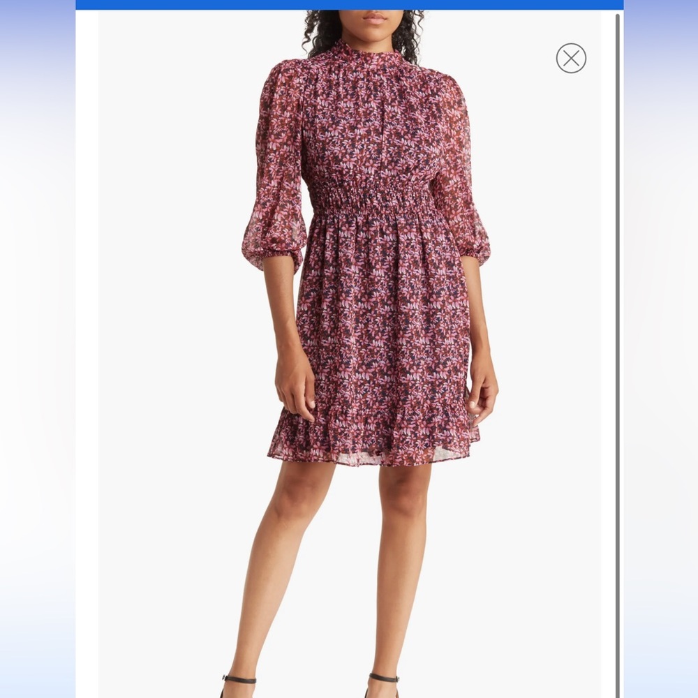 New with tags Maggie London 12 flouncy flirty floral dress pink navy Nordstrom